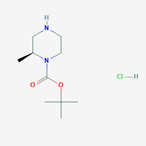 (S)-tert-Butyl 2-methylpiperazine-1-carboxylate hydrochloride chemical structure (CAS 960283-58-3)