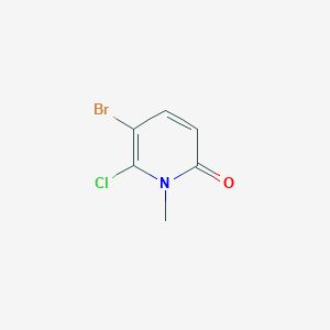 5-Bromo-6-chloro-1-methylpyridin-2(1H)-one chemical structure (CAS 960299-33-6)