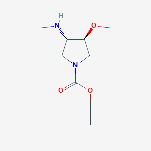 (3S,4S)-tert-Butyl 3-methoxy-4-(methylamino)pyrrolidine-1-carboxylate chemical structure (CAS 960316-16-9)