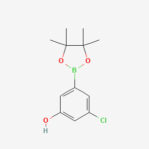 3-Chloro-5-(4,4,5,5-tetramethyl-1,3,2-dioxaborolan-2-yl)phenol chemical structure (CAS 960388-56-1)