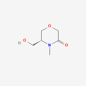 (R)-5-(Hydroxymethyl)-4-methylmorpholin-3-one chemical structure (CAS 960402-19-1)