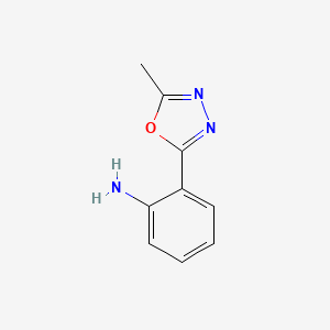 2-(5-Methyl-1,3,4-oxadiazol-2-yl)aniline chemical structure (CAS 96134-65-5)