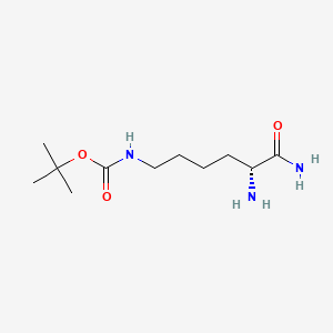 (R)-tert-Butyl (5,6-diamino-6-oxohexyl)carbamate chemical structure (CAS 96138-49-7)