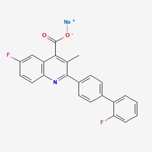 Sodium 6-fluoro-2-(2'-fluoro-[1,1'-biphenyl]-4-yl)-3-methylquinoline-4-carboxylate chemical structure (CAS 96201-88-6)