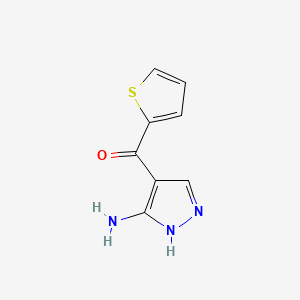 (3-Amino-1H-pyrazol-4-yl)(thiophen-2-yl)methanone chemical structure (CAS 96219-87-3)