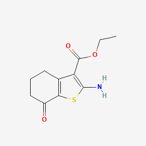 Ethyl 2-amino-7-oxo-4,5,6,7-tetrahydrobenzo[b]thiophene-3-carboxylate chemical structure (CAS 96334-44-0)