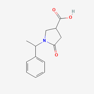 5-Oxo-1-(1-phenylethyl)pyrrolidine-3-carboxylic acid chemical structure (CAS 96449-93-3)