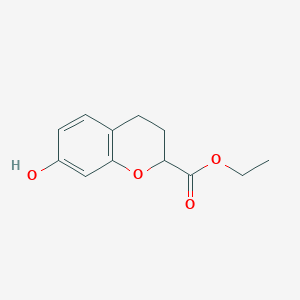Ethyl 7-hydroxychromane-2-carboxylate chemical structure (CAS 96566-14-2)