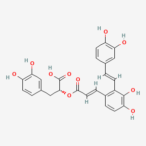 (R)-3-(3,4-Dihydroxyphenyl)-2-(((E)-3-(2-((E)-3,4-dihydroxystyryl)-3,4-dihydroxyphenyl)acryloyl)oxy)propanoic acid chemical structure (CAS 96574-01-5)