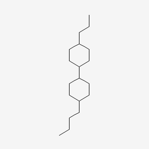 (trans,trans)-4-Butyl-4'-propyl-1,1'-bicyclohexyl chemical structure (CAS 96624-52-1)