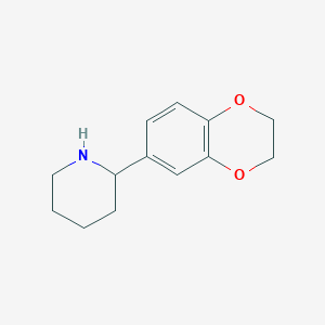 2-(2,3-Dihydro-1,4-benzodioxin-6-yl)piperidine chemical structure (CAS 96650-93-0)