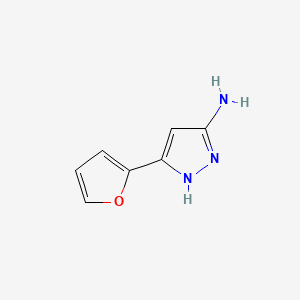 5-(Furan-2-yl)-1H-pyrazol-3-amine chemical structure (CAS 96799-02-9)