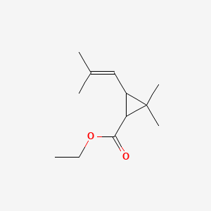 Ethyl 2,2-dimethyl-3-(2-methylprop-1-en-1-yl)cyclopropanecarboxylate chemical structure (CAS 97-41-6)