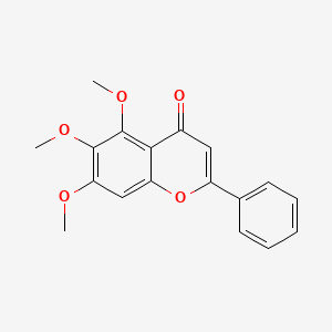 5,6,7-Trimethoxy-2-phenyl-4H-chromen-4-one chemical structure (CAS 973-67-1)