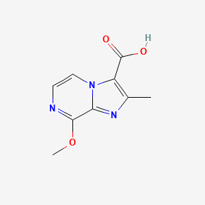 8-Methoxy-2-methylimidazo[1,2-a]pyrazine-3-carboxylic acid chemical structure (CAS 97678-14-3)