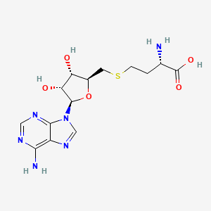 (S)-2-Amino-4-((((2S,3S,4R,5R)-5-(6-amino-9H-purin-9-yl)-3,4-dihydroxytetrahydrofuran-2-yl)methyl)thio)butanoic acid chemical structure (CAS 979-92-0)