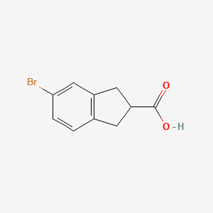 5-Bromo-2,3-dihydro-1H-indene-2-carboxylic acid chemical structure (CAS 97901-15-0)