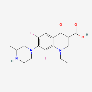 1-Ethyl-6,8-difluoro-7-(3-methylpiperazin-1-yl)-4-oxo-1,4-dihydroquinoline-3-carboxylic acid chemical structure (CAS 98079-51-7)