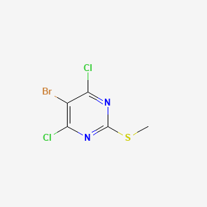 5-Bromo-4,6-dichloro-2-(methylthio)pyrimidine chemical structure (CAS 98136-20-0)