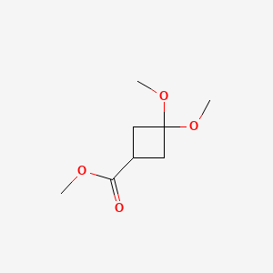 Methyl 3,3-dimethoxycyclobutanecarboxylate chemical structure (CAS 98231-07-3)