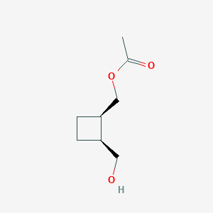 ((1R,2S)-2-(Hydroxymethyl)cyclobutyl)methyl acetate chemical structure (CAS 98516-06-4)