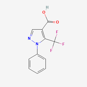 1-Phenyl-5-(trifluoromethyl)-1H-pyrazole-4-carboxylic acid chemical structure (CAS 98534-81-7)
