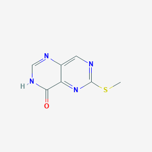 6-(Methylthio)pyrimido[5,4-d]pyrimidin-4(3H)-one chemical structure (CAS 98550-19-7)