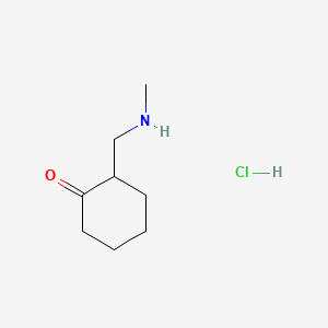 2-((Methylamino)methyl)cyclohexan-1-one hydrochloride chemical structure (CAS 98552-17-1)