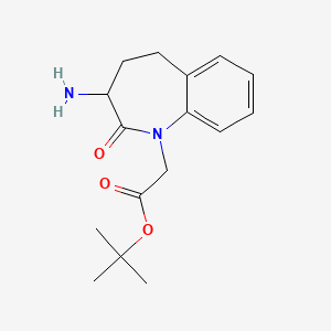 tert-Butyl 2-(3-amino-2-oxo-2,3,4,5-tetrahydro-1H-benzo[b]azepin-1-yl)acetate chemical structure (CAS 98626-45-0)