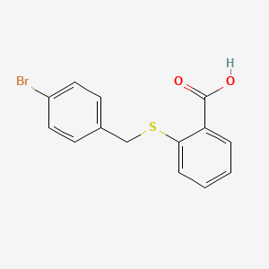 2-((4-Bromobenzyl)thio)benzoic acid chemical structure (CAS 98808-50-5)