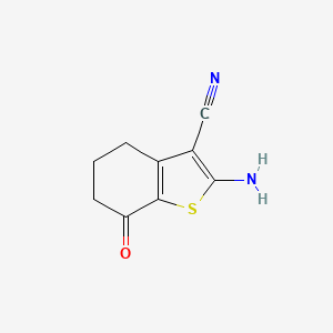 2-Amino-7-oxo-4,5,6,7-tetrahydrobenzo[b]thiophene-3-carbonitrile chemical structure (CAS 98899-30-0)