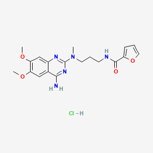 N-(3-((4-Amino-6,7-dimethoxyquinazolin-2-yl)(methyl)amino)propyl)furan-2-carboxamide hydrochloride chemical structure (CAS 98902-29-5)