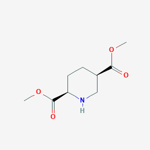 rel-Dimethyl (2R,5R)-piperidine-2,5-dicarboxylate chemical structure (CAS 98935-66-1)
