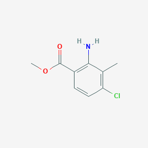 Methyl 2-amino-4-chloro-3-methylbenzoate chemical structure (CAS 98968-67-3)