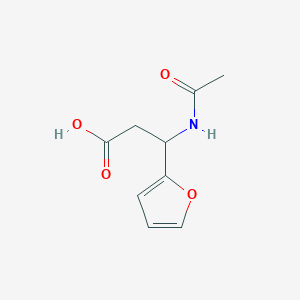 3-Acetamido-3-(furan-2-yl)propanoic acid chemical structure (CAS 98996-66-8)