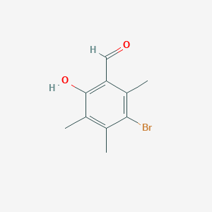3-Bromo-6-hydroxy-2,4,5-trimethylbenzaldehyde chemical structure (CAS 99070-20-9)