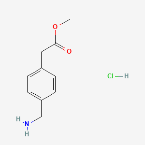 Methyl 2-(4-(aminomethyl)phenyl)acetate hydrochloride chemical structure (CAS 99075-25-9)