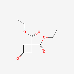 1,1-Diethyl 3-oxocyclobutane-1,1-dicarboxylate chemical structure (CAS 99173-61-2)