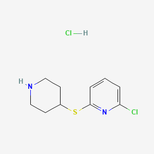 2-Chloro-6-(piperidin-4-ylthio)pyridine hydrochloride chemical structure (CAS 99201-87-3)