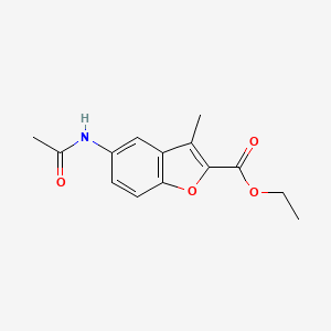 Ethyl 5-acetamido-3-methylbenzofuran-2-carboxylate chemical structure (CAS 99252-61-6)