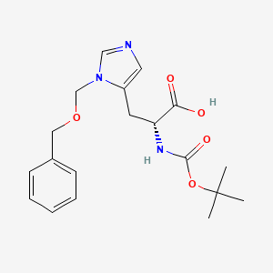 (R)-3-(1-((Benzyloxy)methyl)-1H-imidazol-5-yl)-2-((tert-butoxycarbonyl)amino)propanoic acid chemical structure (CAS 99310-01-7)