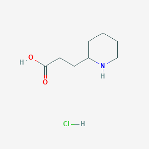 3-(Piperidin-2-yl)propanoic acid hydrochloride chemical structure (CAS 99310-43-7)
