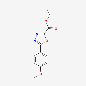 Ethyl 5-(4-methoxyphenyl)-1,3,4-oxadiazole-2-carboxylate chemical structure (CAS 99367-44-9)