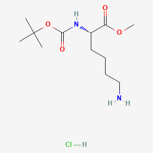 (S)-Methyl 6-amino-2-((tert-butoxycarbonyl)amino)hexanoate hydrochloride chemical structure (CAS 99532-86-2)