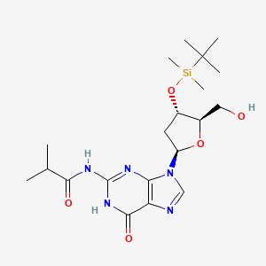 N-(9-((2R,4S,5R)-4-((tert-Butyldimethylsilyl)oxy)-5-(hydroxymethyl)tetrahydrofuran-2-yl)-6-oxo-6,9-dihydro-3H-purin-2-yl)isobutyramide chemical structure (CAS 99540-94-0)