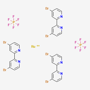 Tris(4,4'-dibromo-2,2'-bipyridine)Ruthenium(II) bis(hexafluorophosphate) chemical structure (CAS 99666-73-6)