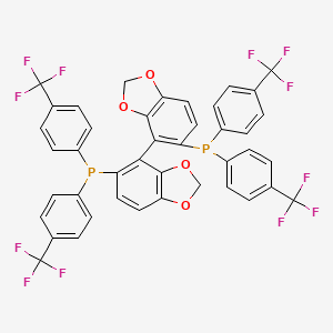 (4S)-5,5'-Bis(bis(4-(trifluoromethyl)phenyl)phosphaneyl)-4,4'-bibenzo[d][1,3]dioxole chemical structure