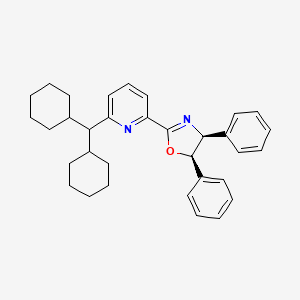 (4S,5R)-2-(6-(Dicyclohexylmethyl)pyridin-2-yl)-4,5-diphenyl-4,5-dihydrooxazole chemical structure