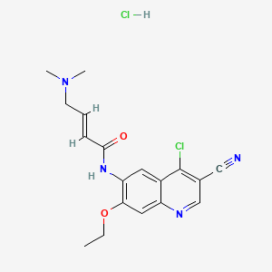 (E)-N-(4-Chloro-3-cyano-7-ethoxyquinolin-6-yl)-4-(dimethylamino)but-2-enamide hydrochloride chemical structure