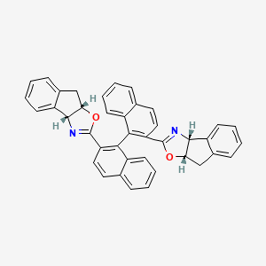 (R)-2,2'-Bis((3aR,8aS)-3a,8a-dihydro-8H-indeno[1,2-d]oxazol-2-yl)-1,1'-binaphthalene chemical structure